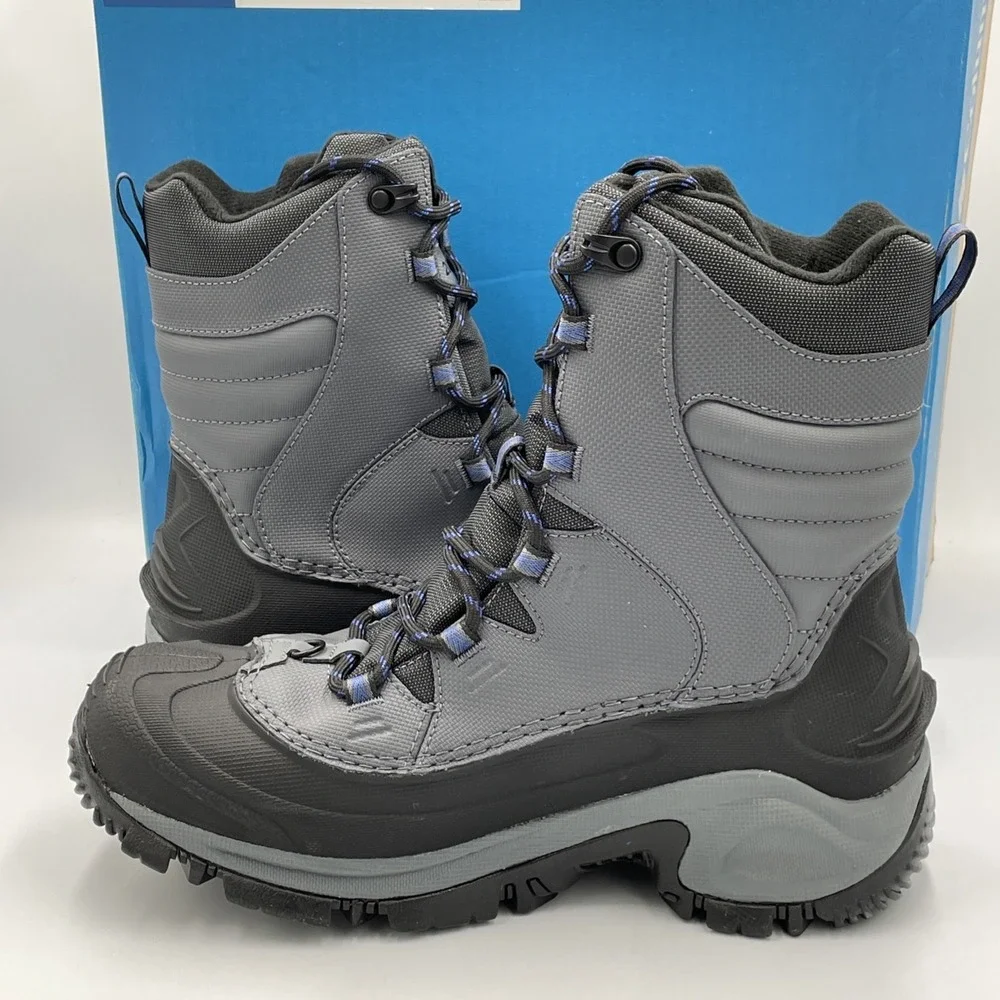 COLUMBIA BUGABOOT III Waterproof Winter Boots Grey 200G Insulation‎ Mens Sz 8.5
